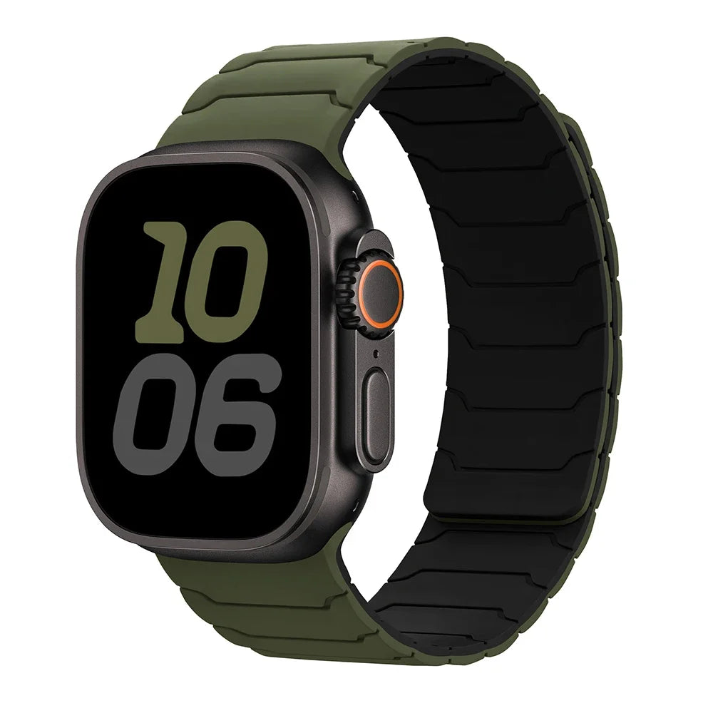 Magnetyczny pasek zamienny do Apple Watch zielono-czarny