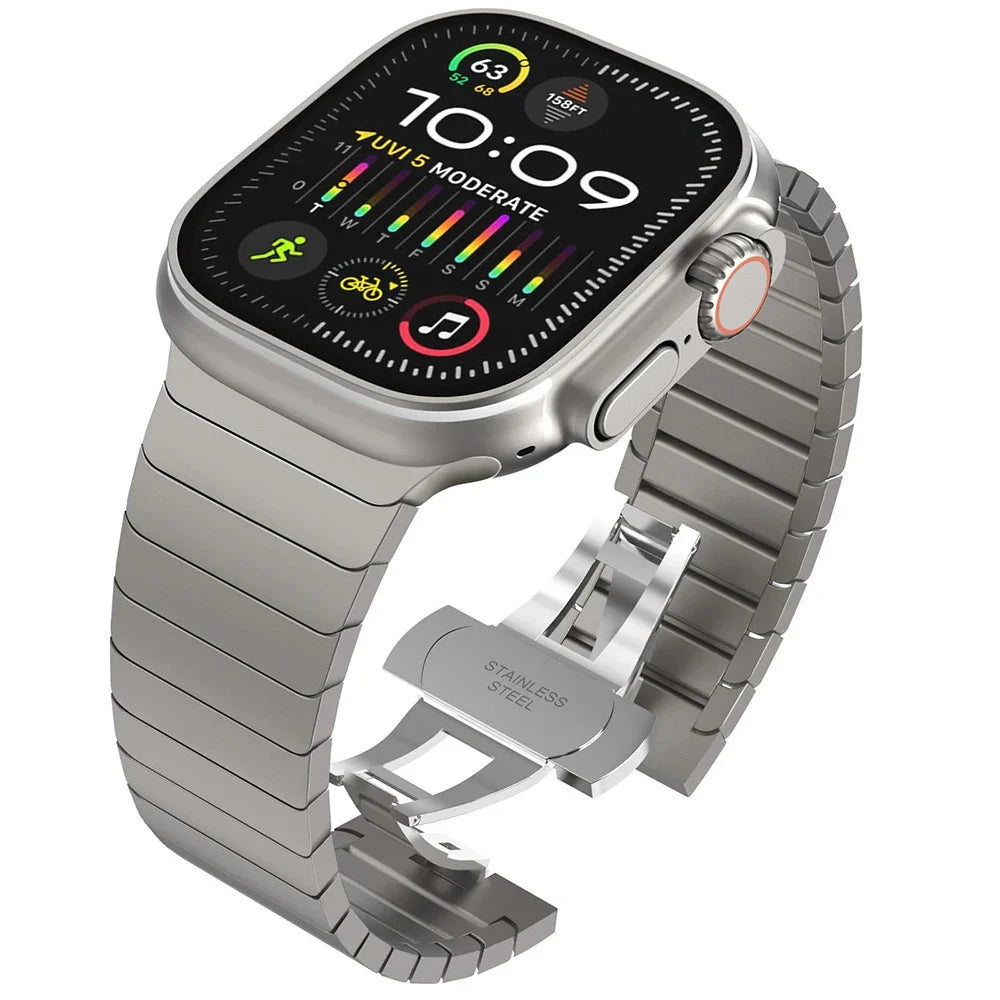 Wymienna bransoleta ze stali nierdzewnej do Apple Watch srebrna