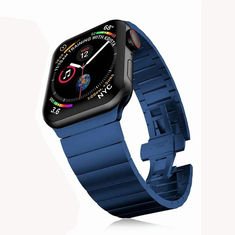 Wymienna bransoleta ze stali nierdzewnej do Apple Watch niebieska