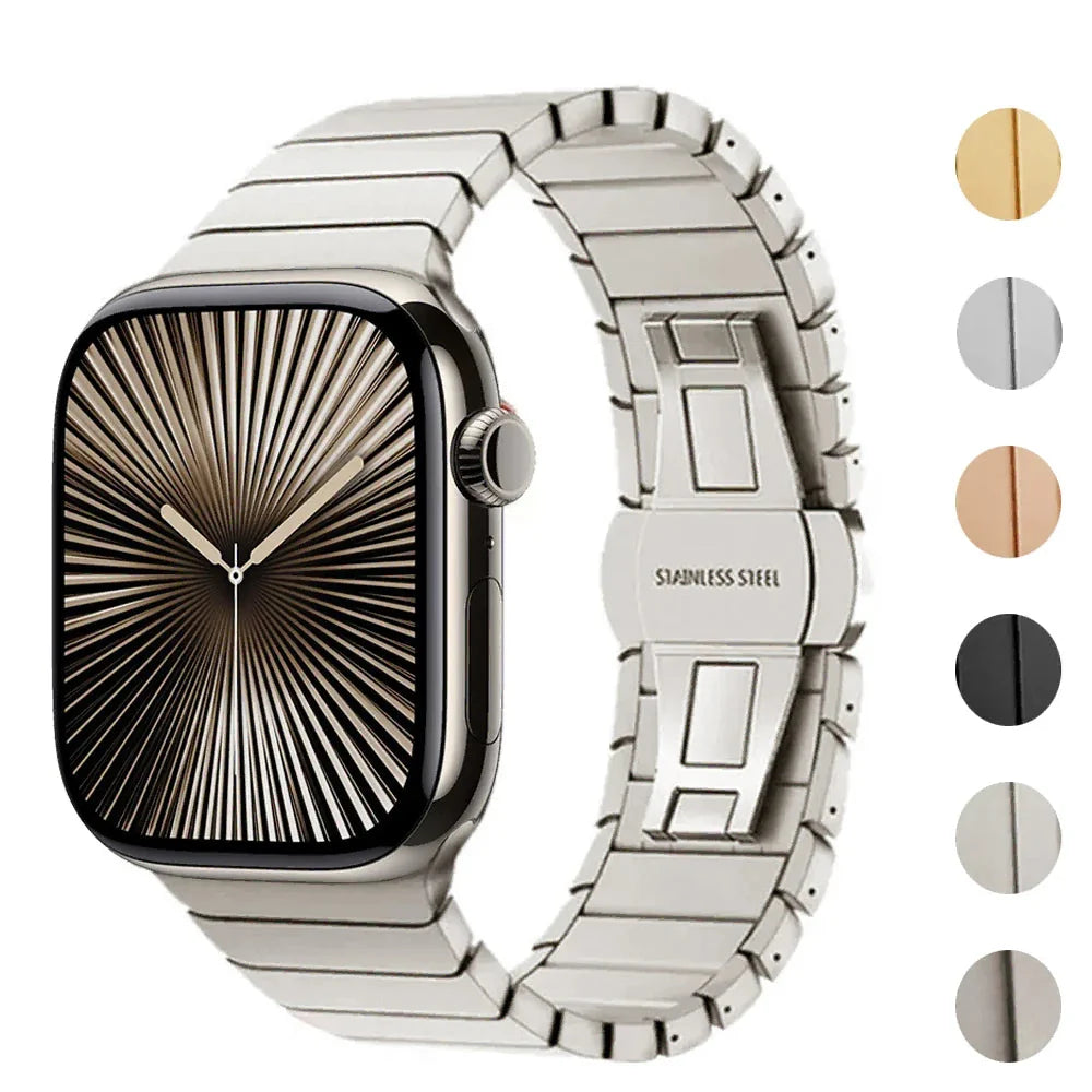 Wymienna bransoleta ze stali nierdzewnej do Apple Watch srebrna