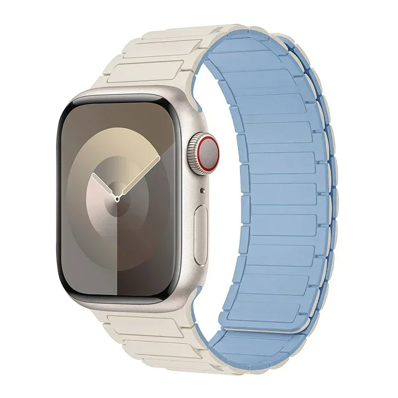 Magnetyczny pasek zastępczy do Apple Watch biało-niebieski