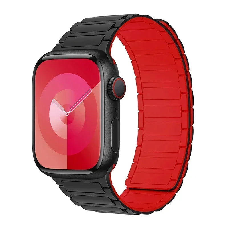 Magnetyczny pasek zastępczy do Apple Watch czarno-czerwony