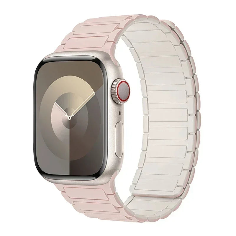 Magnetyczny pasek zastępczy do Apple Watch różowo-biały