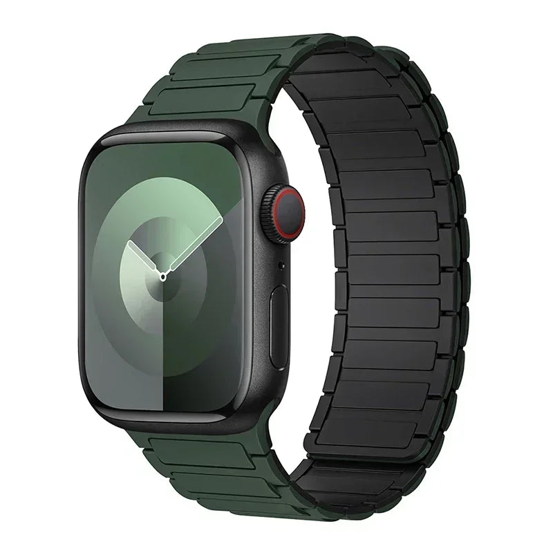Magnetyczny pasek zastępczy do Apple Watch zielono-czarny