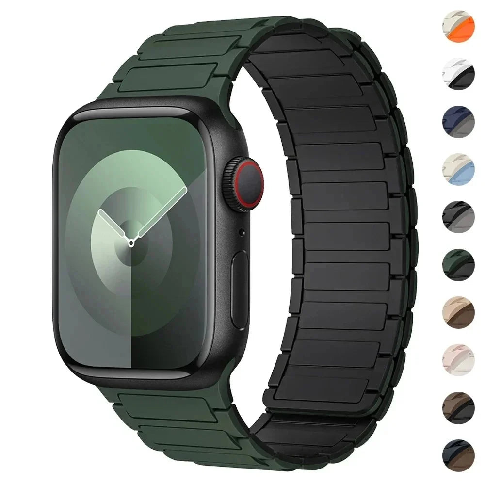 Magnetyczny pasek zastępczy do Apple Watch zielono-czarny
