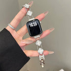 Wymienny pasek do Apple Watch – wzór koniczyny w kolorze srebrnym