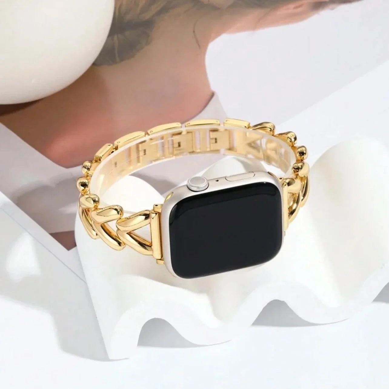 Wymienna bransoleta do Apple Watch ze stali w kolorze złotym