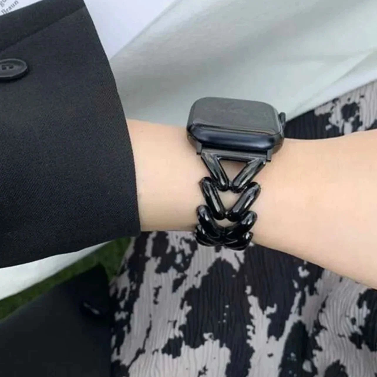 Wymienna bransoleta do Apple Watch ze stali w kolorze czarnym