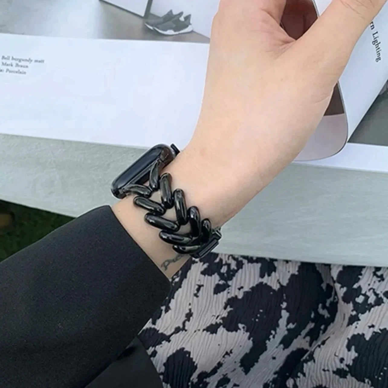 Wymienna bransoleta do Apple Watch ze stali w kolorze czarnym