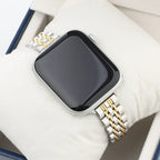 Wymienna bransoleta do Apple Watch ze stali nierdzewnej w kolorze srebrno-złotym