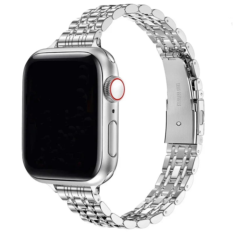 Wymienna bransoleta do Apple Watch ze stali nierdzewnej w kolorze srebrnym