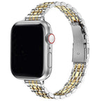 Wymienna bransoleta do Apple Watch ze stali nierdzewnej w kolorze srebrnym i złotym