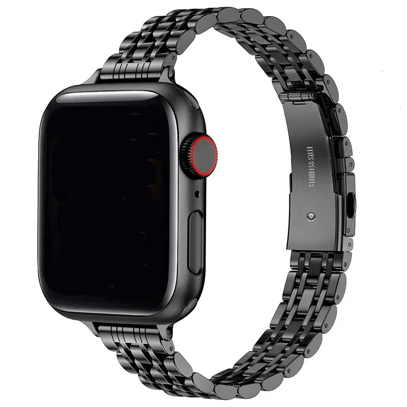 Wymienna bransoleta do Apple Watch ze stali nierdzewnej w kolorze czarnym