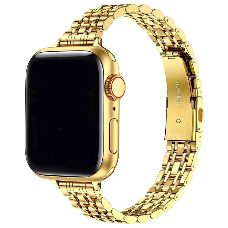 Wymienna bransoleta do Apple Watch ze stali nierdzewnej w kolorze złotym