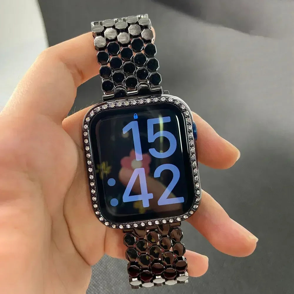 Bransoletka zamienna do Apple Watch ze stali nierdzewnej - damska czarna