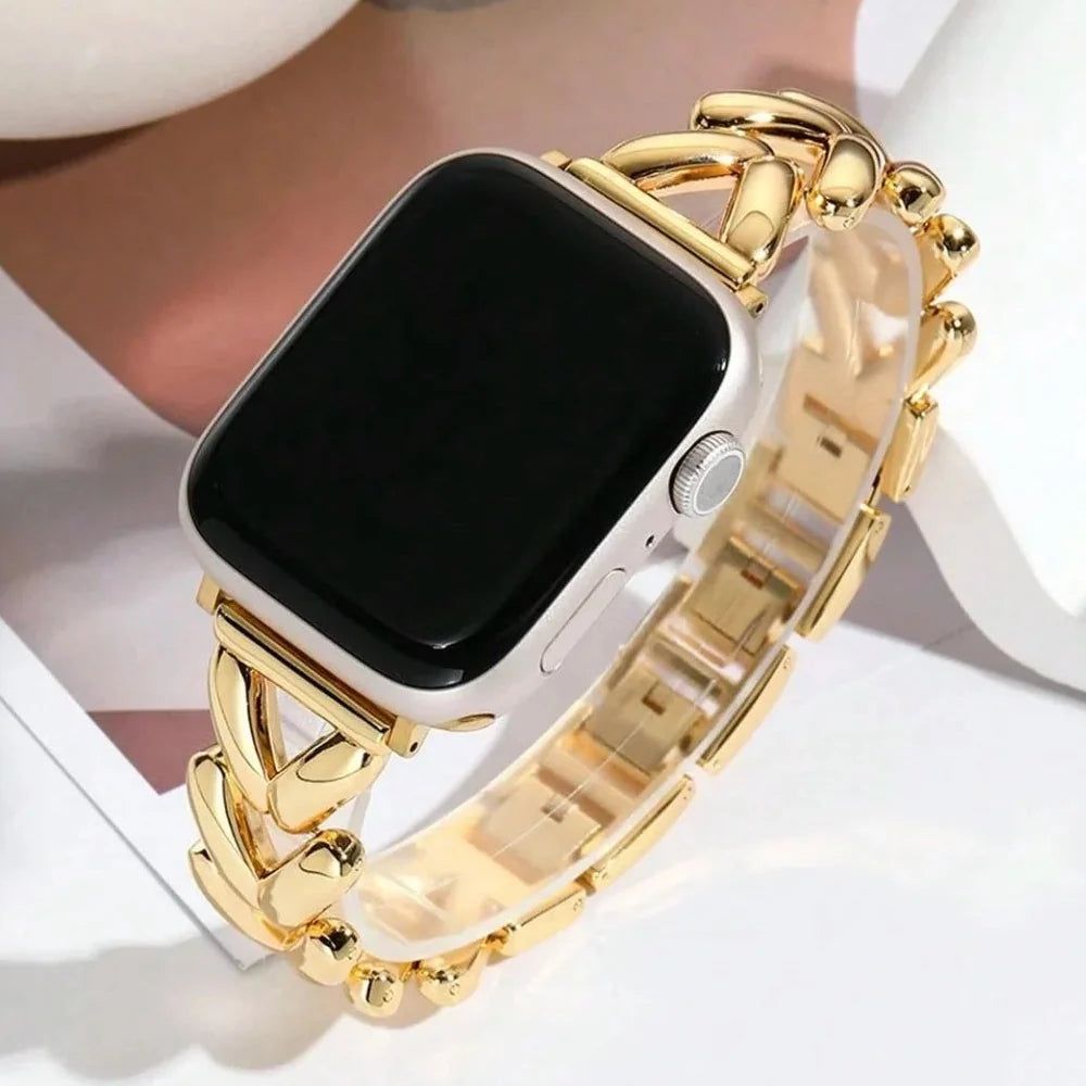 Wymienna bransoleta do Apple Watch ze stali w kolorze złotym