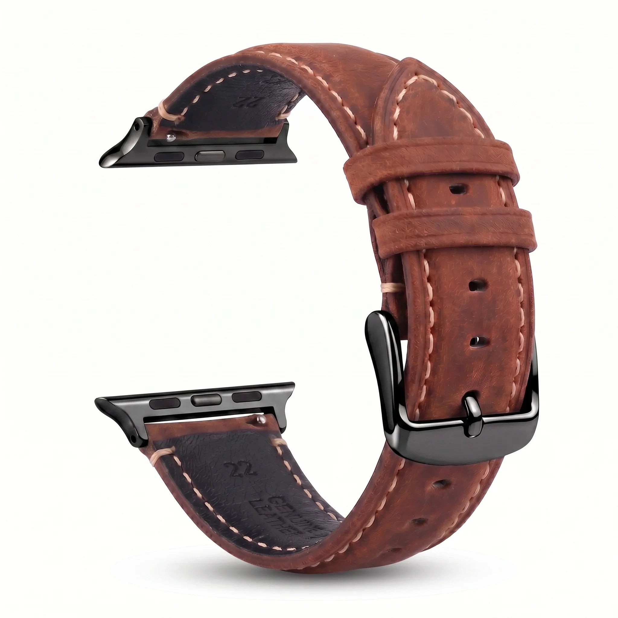 Klasyczny brązowy skórzany pasek zamienny do Apple Watch