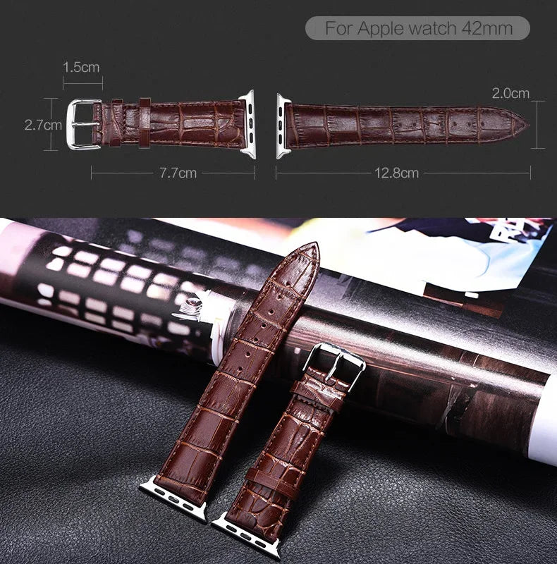 Wymienny pasek do Apple Watch ze skóry i stali 