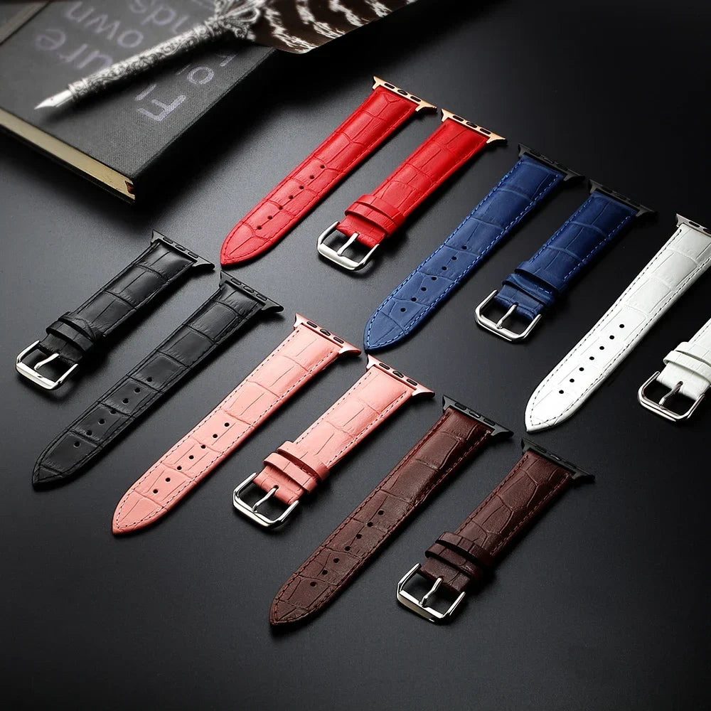 Wymienny pasek do Apple Watch ze skóry i stali 