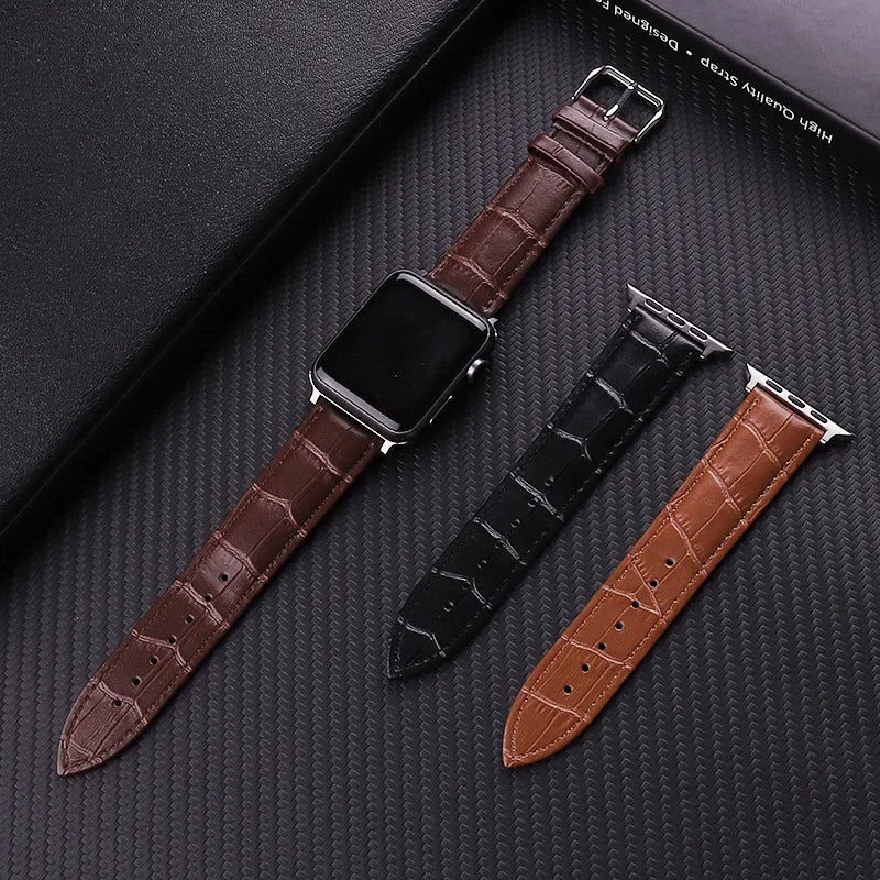 Wymienny pasek do Apple Watch ze skóry i stali 