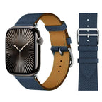 Skórzany niebieski pasek zamienny do Apple Watch dla kobiet i mężczyzn