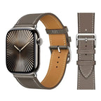 Skórzany szary pasek zamienny do Apple Watch dla kobiet i mężczyzn