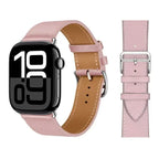 Skórzany różowy pasek zamienny do Apple Watch dla kobiet i mężczyzn