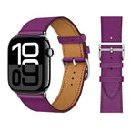Skórzany fioletowy pasek zamienny do Apple Watch dla kobiet i mężczyzn