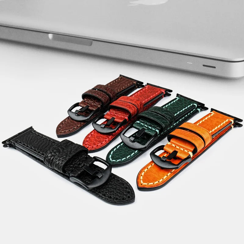 Wymienny pasek do Apple Watch z postarzanej skóry 