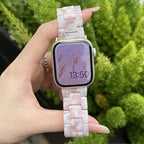 Wymienny pasek z żywicy do Apple Watch w kolorze różowo-białym