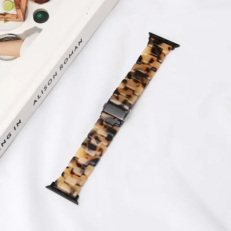 Wymienny pasek z żywicy do Apple Watch w kolorze brązowo-beżowym