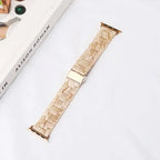 Wymienny pasek z żywicy do Apple Watch w kolorze beżowo-złotym