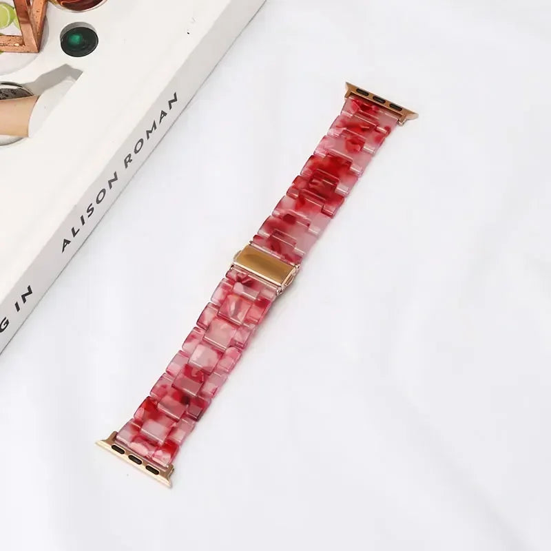 Wymienny pasek z żywicy do Apple Watch w kolorze czerwono-białym