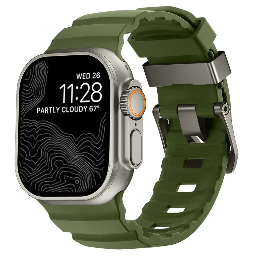 Gruby silikonowy pasek zamienny do Apple Watch zielony