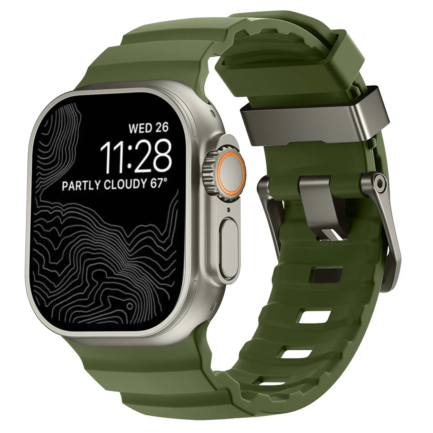 Gruby silikonowy pasek zamienny do Apple Watch zielony