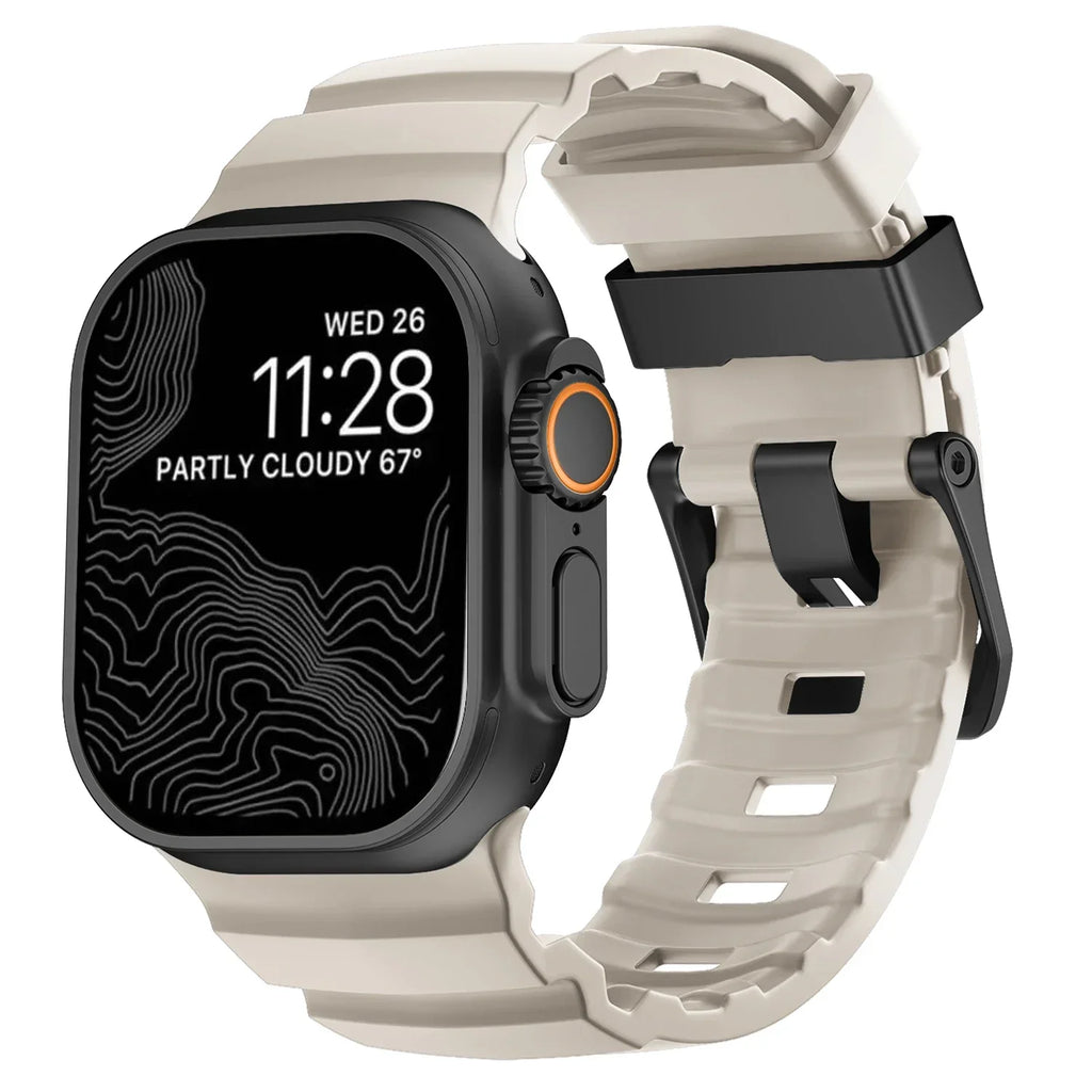 Gruby silikonowy pasek zamienny do Apple Watch biały