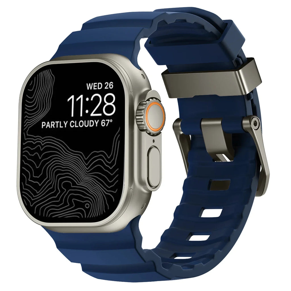 Gruby silikonowy pasek zamienny do Apple Watch niebieski