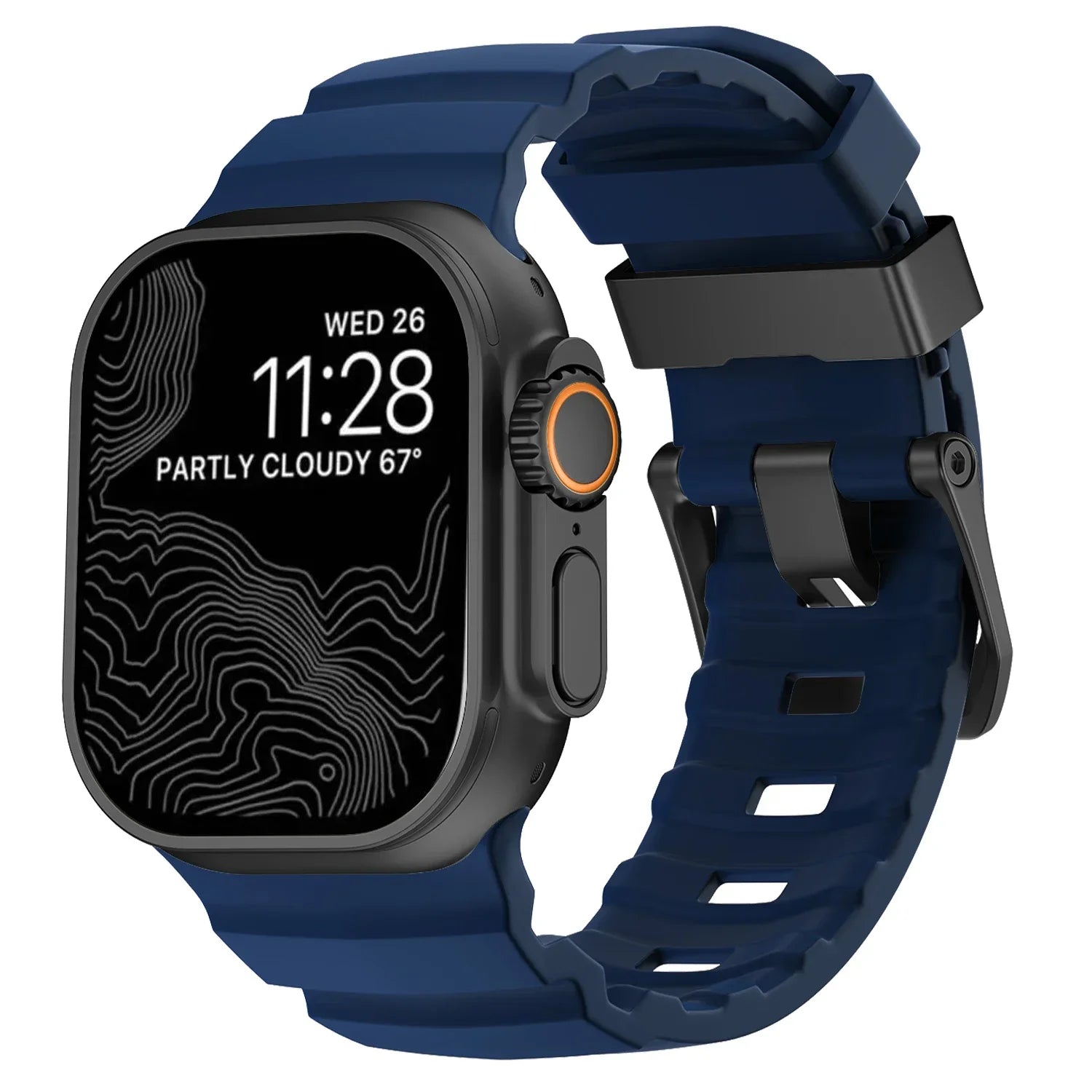 Gruby silikonowy pasek zamienny do Apple Watch granatowy