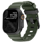 Gruby silikonowy pasek zamienny do Apple Watch zielono-czarny