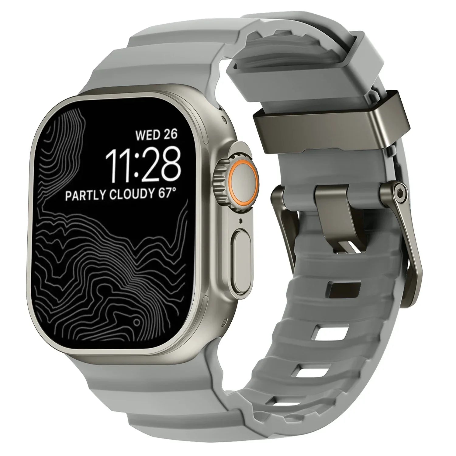 Gruby silikonowy pasek zamienny do Apple Watch szary