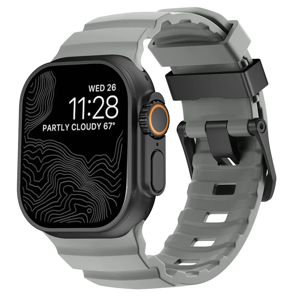 Gruby silikonowy pasek zamienny do Apple Watch szary