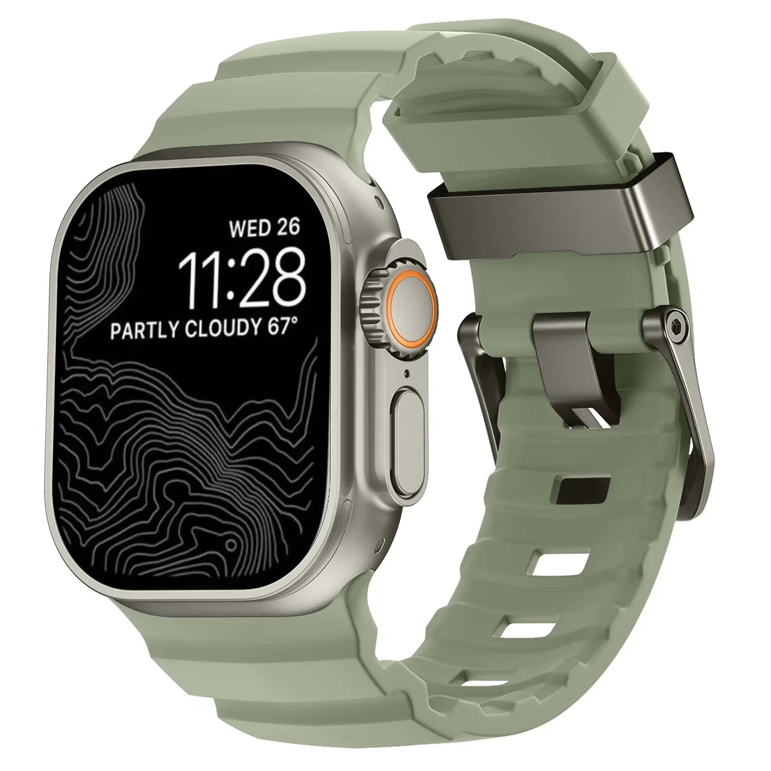 Gruby silikonowy pasek zamienny do Apple Watch zielony