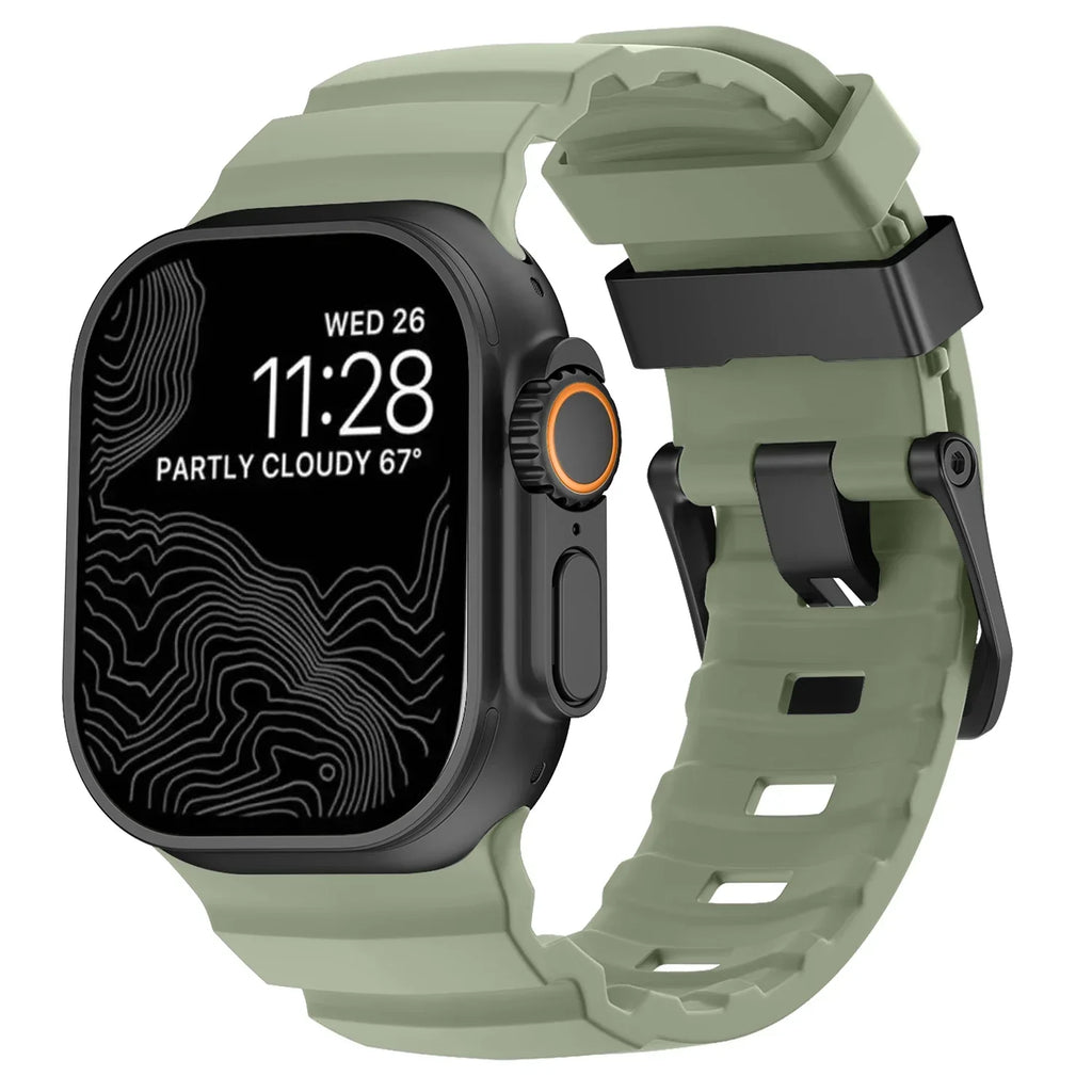 Gruby silikonowy pasek zamienny do Apple Watch zielony