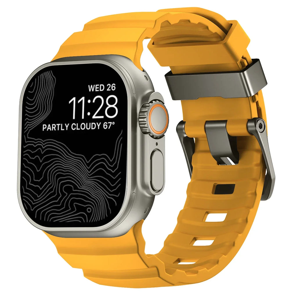 Gruby silikonowy pasek zamienny do Apple Watch żółty
