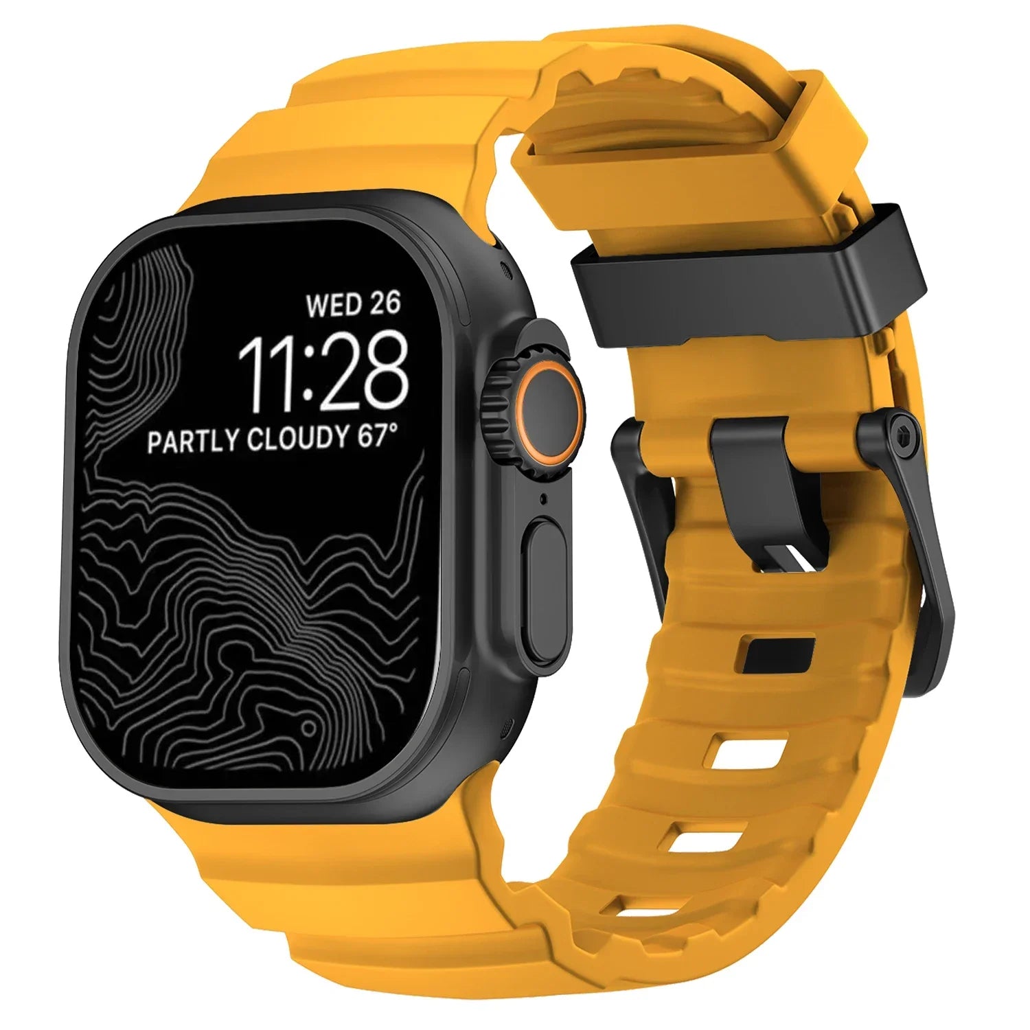 Gruby silikonowy pasek zamienny do Apple Watch żółty