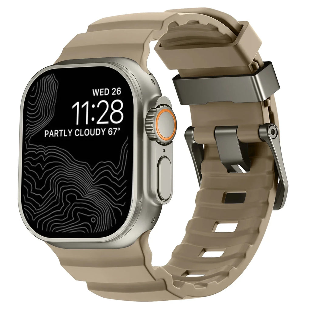Gruby silikonowy pasek zamienny do Apple Watch brązowy