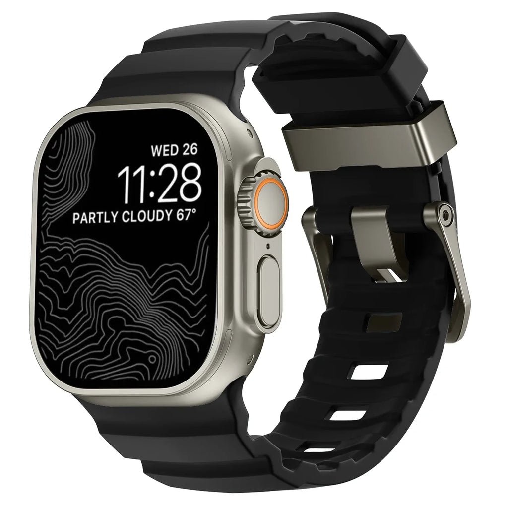 Gruby silikonowy pasek zamienny do Apple Watch czarny