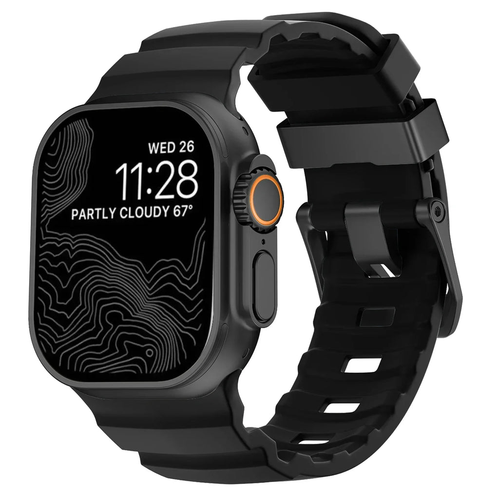 Gruby silikonowy pasek zamienny do Apple Watch czarny