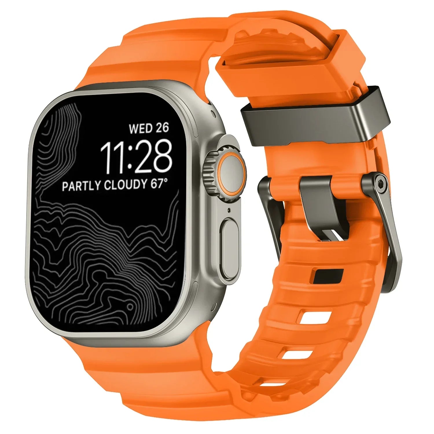 Gruby silikonowy pasek zamienny do Apple Watch pomarańczowy