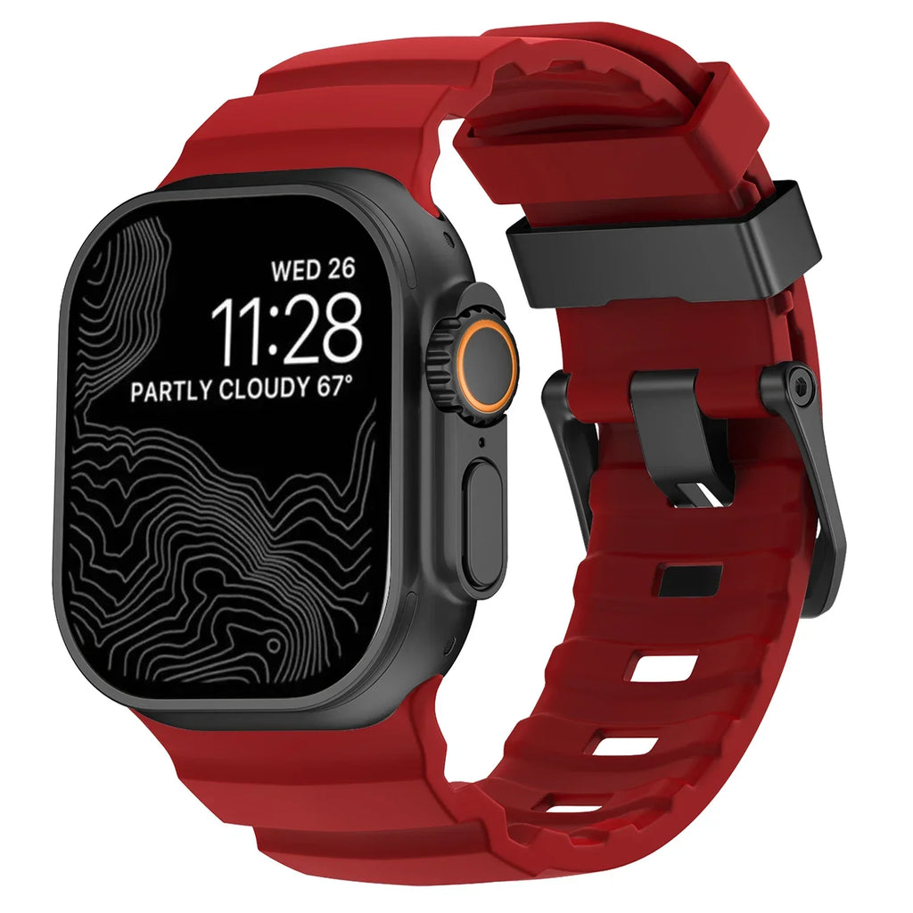 Gruby silikonowy pasek zamienny do Apple Watch czerwony